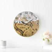 ハートインサンドビーチトロピカル海ビューカスタム ラージ壁時計 (ホーム)