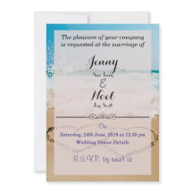 ハートインサンドビーチ結婚式招待状