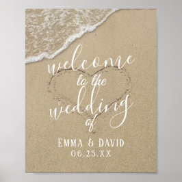 ハートインサンドビーチ結婚式歓迎 ポスター