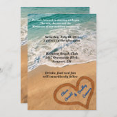 ハートインサンド結婚式招待状 招待状 (正面/裏面)