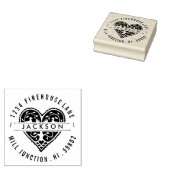 ハートインサークルアートスタンプ差出人住所 ラバースタンプ (押印)