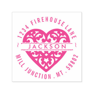 ハートインサークルセルフインク差出人住所スタンプ セルフインキングスタンプ