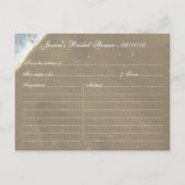 ハートインザサンドビーチブライダルシャワーレシピカード インビテーションポストカード (裏面)