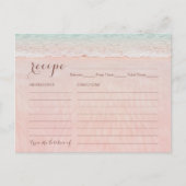 ハートインザサンドビーチブライダルシャワーレシピカード ポストカード (正面)