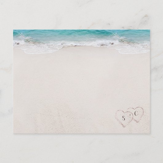 ハートインザサンドビーチブライダルシャワーレシピカード ポストカード (裏面)