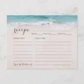 ハートインザサンドビーチブライダルシャワーレシピカード ポストカード (正面)
