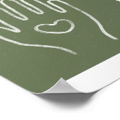 ハートインハンドダスティグリーンアートプリント ポスター (角)