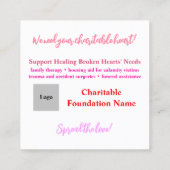 ハートインライトプレイスチャリティー招待状 スクエア名刺 (裏面)