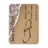 ハートイン砂セーブザデートマグネット マグネット (縦)