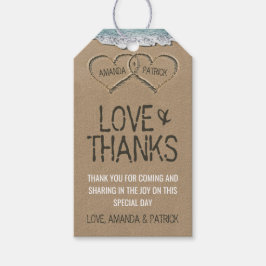 ハートイン砂ビーチショア結婚の感謝 ギフトタグ