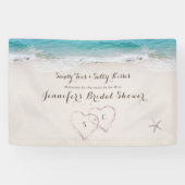 ハートイン砂ビーチブライダルシャワー歓迎 横断幕 (横)