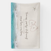 ハートイン砂ビーチブライダルシャワー歓迎 横断幕 (縦)