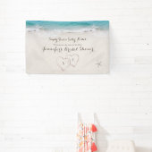 ハートイン砂ビーチブライダルシャワー歓迎 横断幕 (インサイチュ)