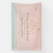 ハートイン砂ビーチブライダルシャワー歓迎 横断幕 (縦)