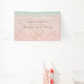 ハートイン砂ビーチブライダルシャワー歓迎 横断幕 (インサイチュ)