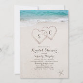 ハートイン砂ビーチブライダルシャワー 招待状 (正面)