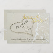 ハートイン砂ビーチ結婚式 セーブザデート (正面/裏面)