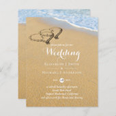 ハートイン砂熱帯ビーチ海バジェット結婚ズ (正面/裏面)