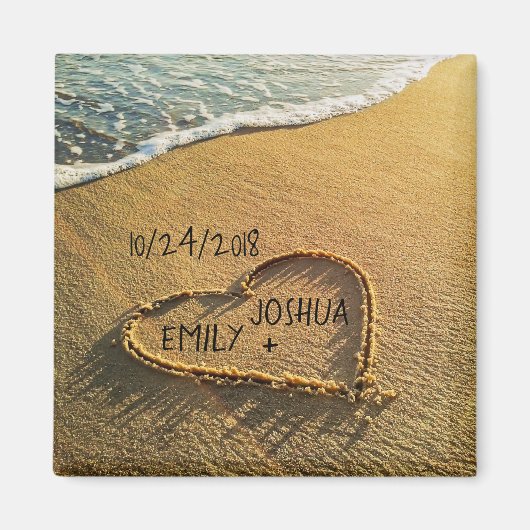 ハートイン砂熱帯ビーチ マグネット (正面)