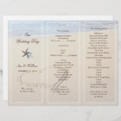 ハートイン砂結婚式 プログラムテンプレート (正面/裏面)