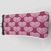 ハートインBurgundyゴルフヘッドカバー ゴルフヘッドカバー (正面)