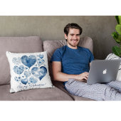 ハートインDelft Blue、バレンタイン クッション