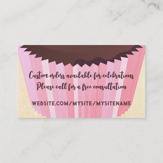 ハートウィスクカップケーキベーキングベーカリーのパティシエ 名刺 (裏面)