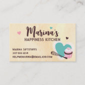 ハートウィスクカップケーキベーキングベーカリーのパティシエ 名刺 (正面)