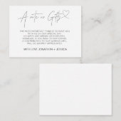 ハートウィングウェル婚約ウェディング招待カード エンクロージャーカード (正面/裏面)