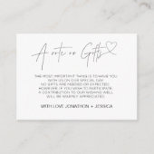 ハートウィングウェル婚約ウェディング招待カード エンクロージャーカード (正面)