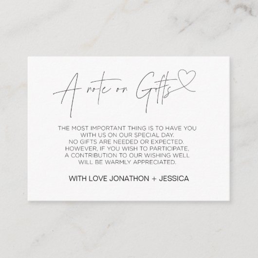 ハートウィングウェル婚約ウェディング招待カード エンクロージャーカード (正面)