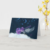 ハートウイングミュージックグリーティングカード カード (黄色い花)