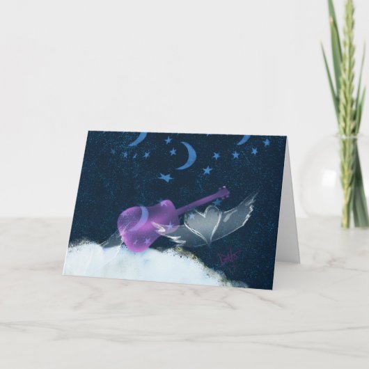 ハートウイングミュージックグリーティングカード カード (正面)