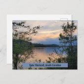 ハートウェル湖サウスカロライナ山レイクサンセット ポストカード (正面/裏面)