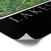 ハートウェル&キオウィーレイクスジョージア衛星地図 ポスター (角)