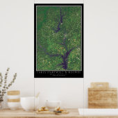 ハートウェル&キオウィーレイクスジョージア衛星地図 ポスター (キッチン)