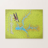 ハートウェル・ジョージア湖とサウスカロライナの米国の地図 ジグソーパズル (横)