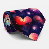 ハートウォーターカラーバレンタインアート ネクタイ (ロール)