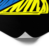 ハートウクライナIはウクライナ国旗と共に立つ ポスター (角)