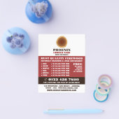 ハートウッドのロゴ、木材/木材/木材ヤード広告 チラシ (シングル)