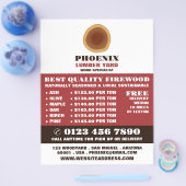 ハートウッドのロゴ、木材/木材/木材ヤード広告 チラシ (シングル)