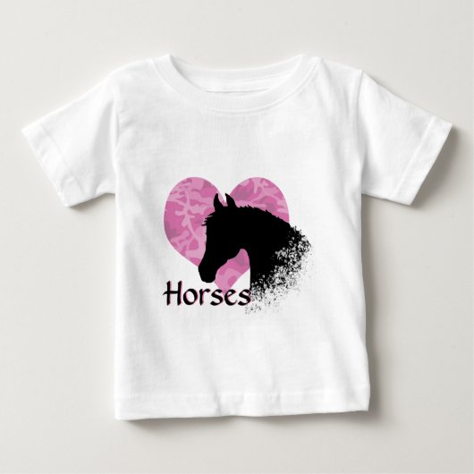 ハートウマ(ピンク迷彩柄) ベビーTシャツ (正面)