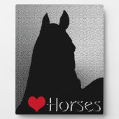 ハートウマI赤いハート（銀金属） フォトプラーク (正面)