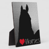 ハートウマI赤いハート（銀金属） フォトプラーク (側面)