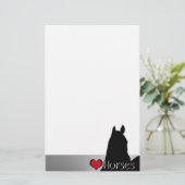 ハートウマI赤いハート（銀金属） 便箋 (スタンド正面)