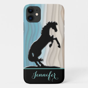 ハートウマV (ブルーベージュ波) iPhone 11 ケース