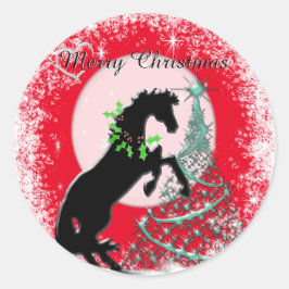 ハートウマV（緑の木） ラウンドシール