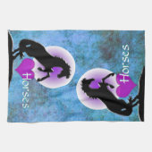 ハートウマV （青/緑） キッチンタオル (横)