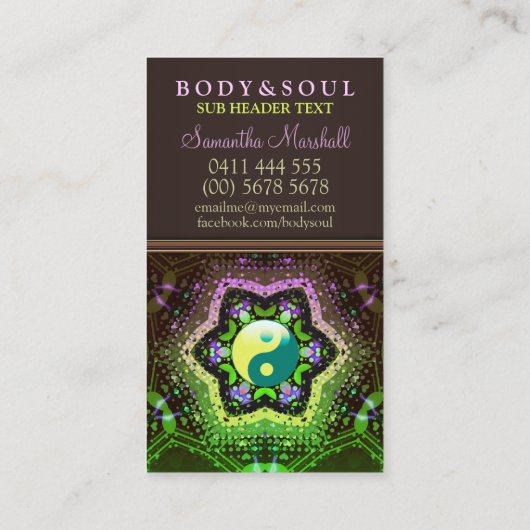 ハートエナジーインヤンニューエイジ名刺 名刺 (裏面)