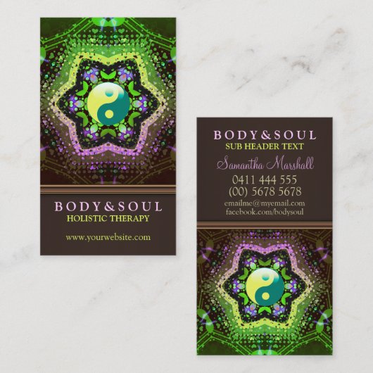 ハートエナジーインヤンニューエイジ名刺 名刺 (正面/裏面)